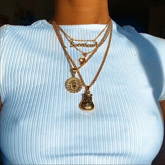 Jewelry - Gold Layered Money Sweetheart Necklace 💰